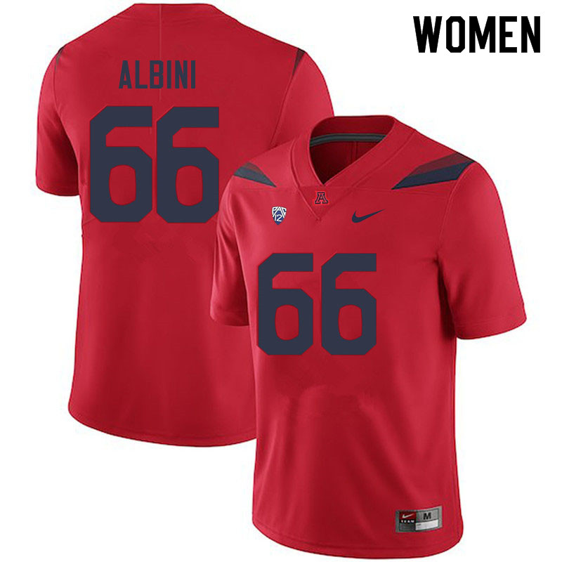 Women #66 Geno Albini Arizona Wildcats College Football Jerseys Sale-Red - Click Image to Close